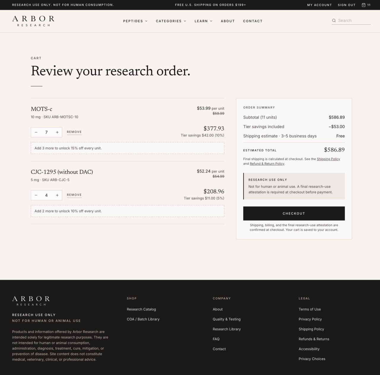 Arbor Research: Cart