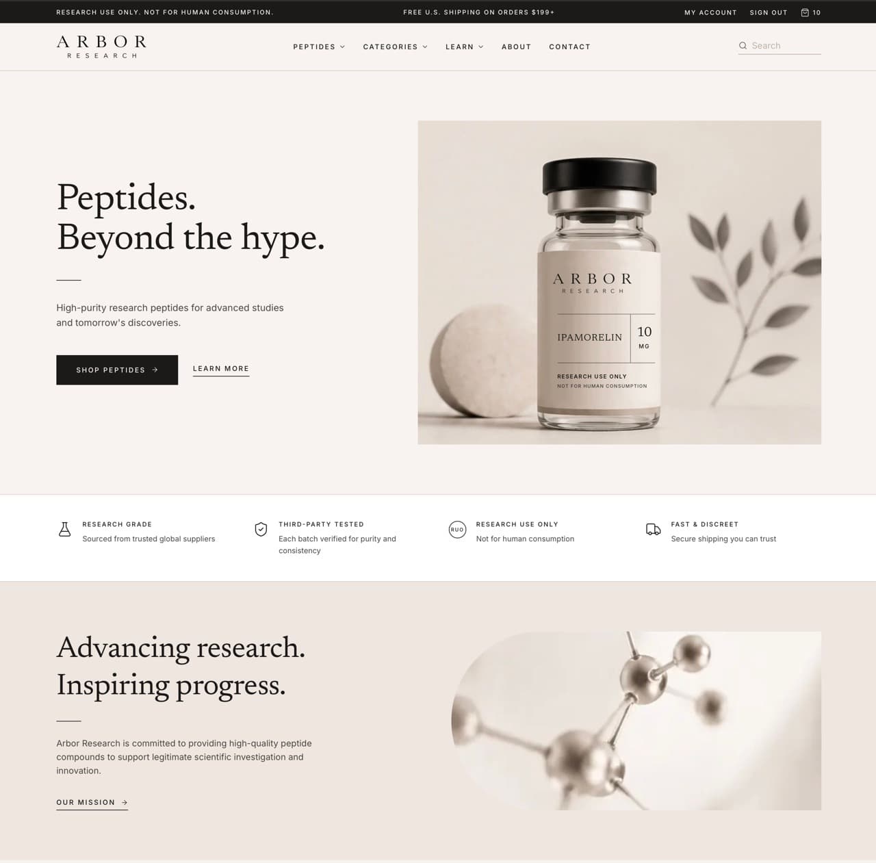 Arbor Research — Commerce platform for research use only