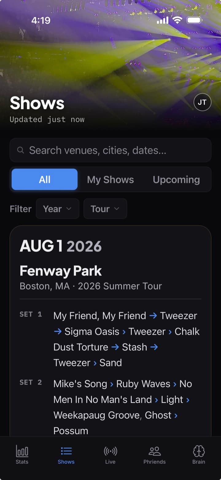 Page Side: Shows