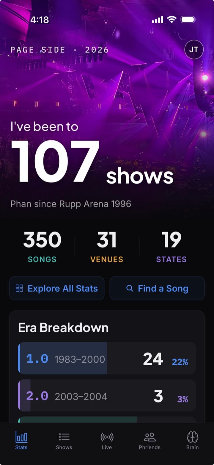 Page Side — Companion app for Phish fans