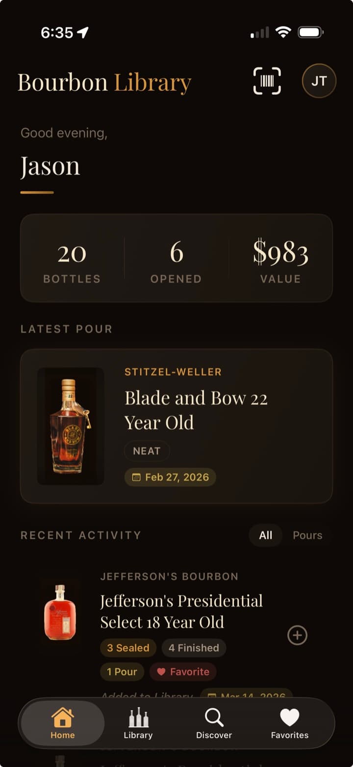 Bourbon Library: Dashboard